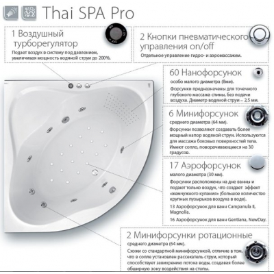 Гидромассажная система Ravak Thai SPA Pro, хром, TSP001