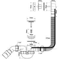 Сифон McAlpine для ванны (автомат) 40/50 SZC HC31M-S2-AB