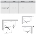  Штори для ванни Ravak 10CVS2-100 L white+Transparent 990 x 1500, 7QLA0103Z1