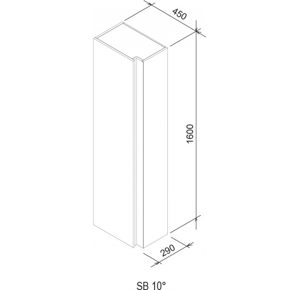  Бічна шафка Ravak SB 10° 450 біла X000000751