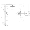 Душевая система с термостатом Ravak 10° Free X070160