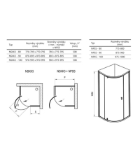 Душевой уголок Ravak Nexty NSKK3-90, ПОЛИР. АЛЮМ.+TRANSPARENT, 3O677C00Z1