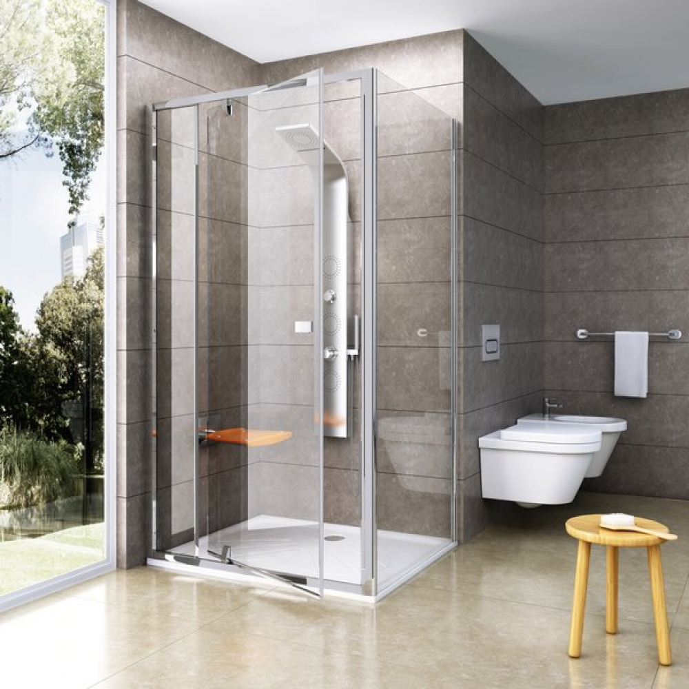 Стенка для душевой кабинки Ravak PIVOT PPS-90 Transparent, профиль полированный алюминий, стекло, 90G70C00Z1