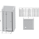 Душевые двери Ravak BRILLIANT BSD 2 - 100 A-L Transparent, хром, безопасное стекло, 0ULAAA00Z1