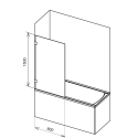 Шторка для ванны Ravak BVS1 - 80 TRANSPARENT хром, 7U840A00Z1