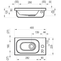Раковина меблева Ravak CHROME MINI 400, 40x22 см, права, XJGP1100000