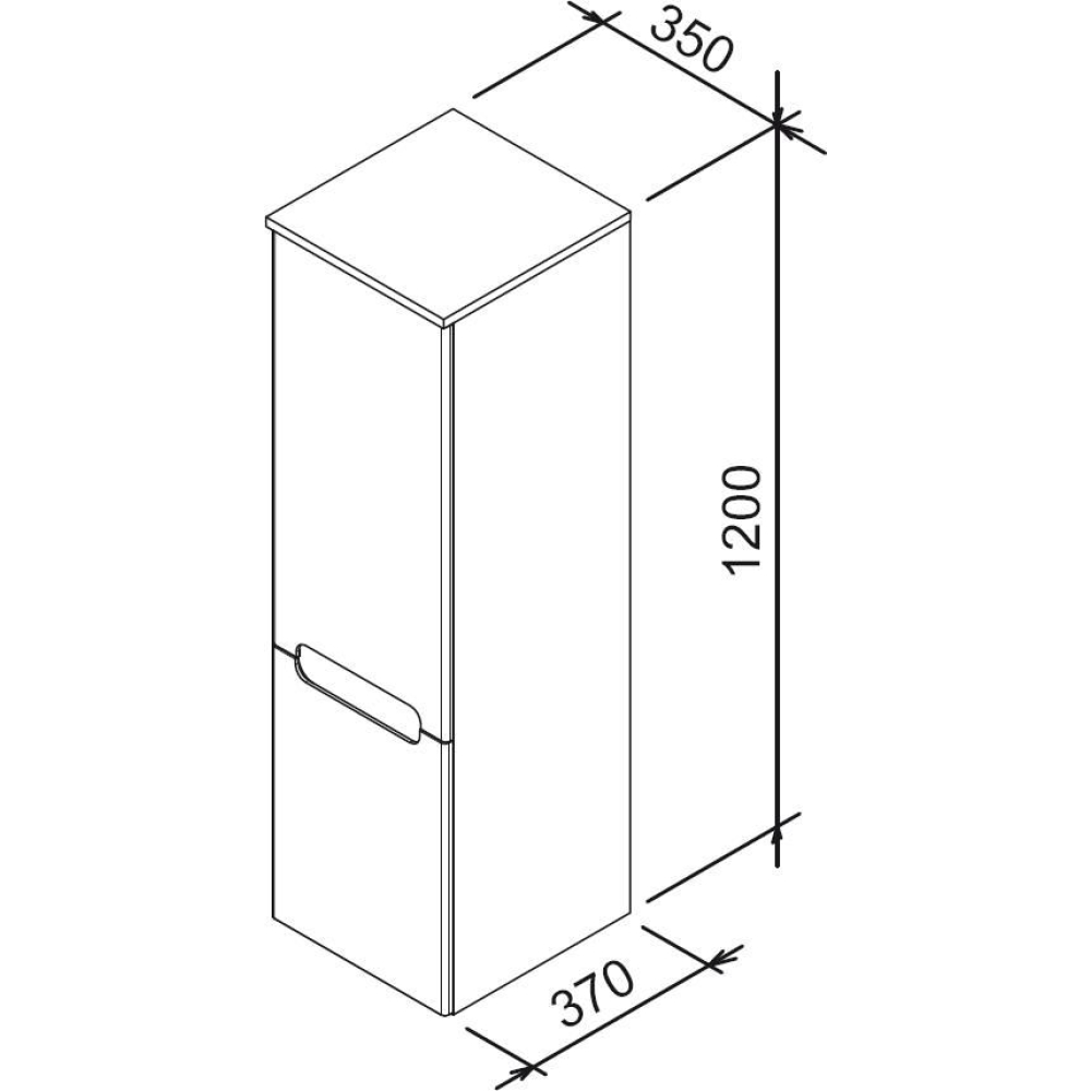 Пенал Ravak CLASSIC SB-350 з полицею та ящиком, білий, лівий, X000000356