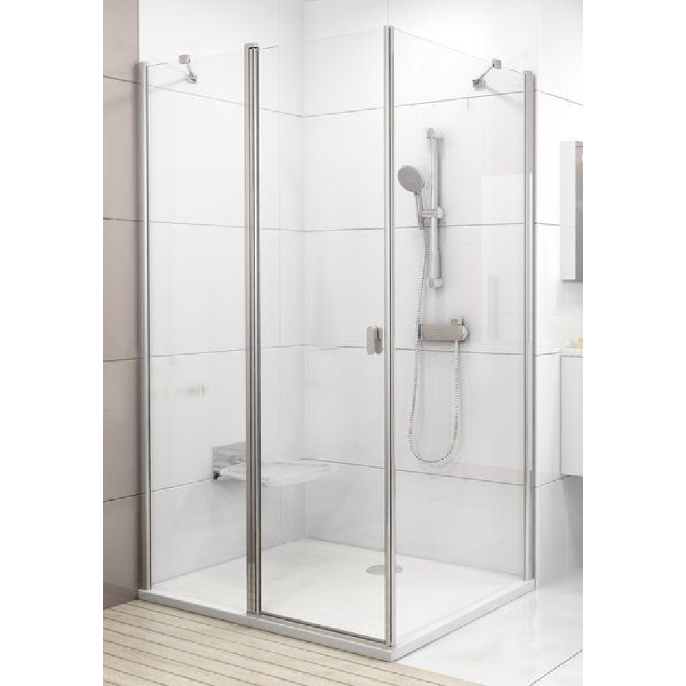 Стенка для душевой кабинки Ravak CHROME CPS - 80 Transparent, профиль сатин, стекло, 9QV40U00Z1