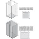 Стенка для душевой кабинки Ravak CHROME CPS - 80 Transparent, профиль сатин, стекло, 9QV40U00Z1