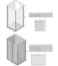 Стенка для душевой кабинки Ravak CHROME CPS - 80 Transparent, профиль сатин, стекло, 9QV40U00Z1