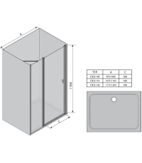 Душевая дверь Ravak CHROME CSD 2 - 100 Transparent, полированный алюминий, безопасное стекло, 0QVACC00Z1