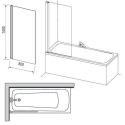Шторка для ванны Ravak CVS1 - 80 R TRANSPARENT белый профиль, 7QR40100Z1