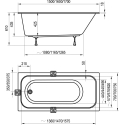 Ванна прямоугольная акриловая Ravak Chrome Slim 160х70 см C731300000