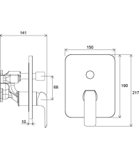 Змішувач прихованого монтажу ванна/душ Ravak Flat R-box Vari RB 072.50, X070123