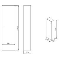 Пенал Ravak SB Formy 460 орех, X000001262