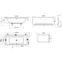 Ванна акриловая гидромассажная Ravak Formy 01 прямоугольная 170х75 см C691000000+RU0001+CY00030000+X01318