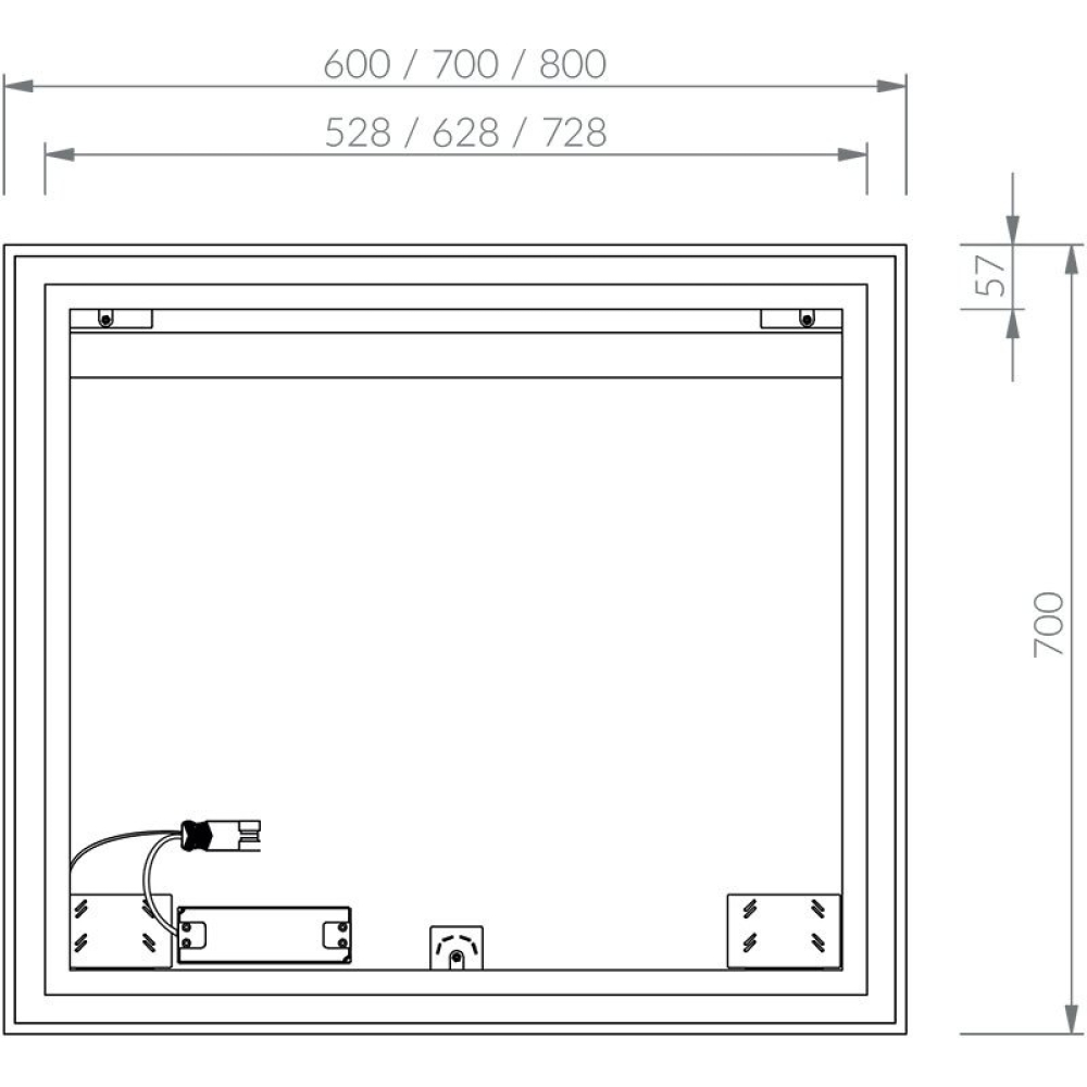 Зеркало Ravak OBLONG I 800x700 с LED подсветкой