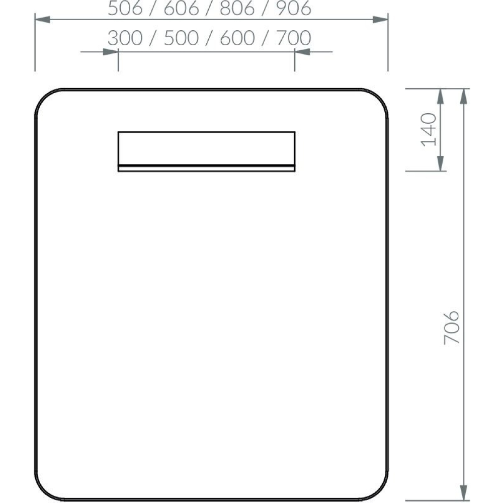 Зеркало Ravak STRIP I 800x700 чёрный с LED подсветкой