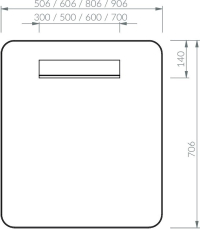 Зеркало Ravak STRIP I 900x700 чёрный с LED подсветкой