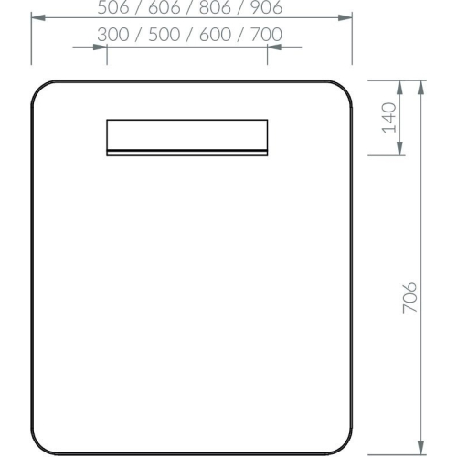 Зеркало Ravak STRIP I 900x700 чёрный с LED подсветкой