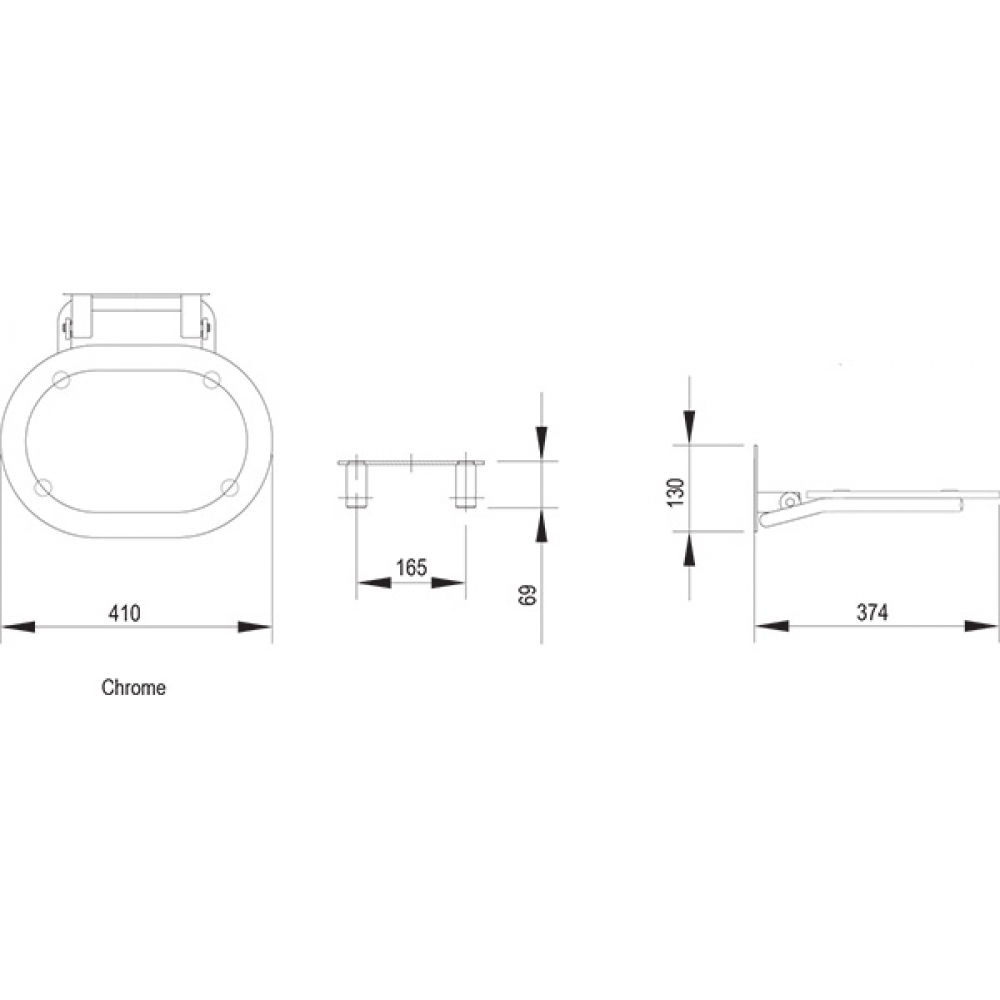  Сидіння для душу Ravak OVO CHROME CLEAR/STAINLESS, B8F0000029
