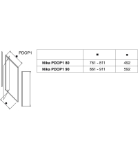 Душевые двери Ravak PIVOT PDOP 1 - 80 Transparent, полированый алюминий, безопасное стекло, 03G40C00