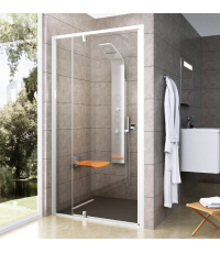 Душові двері Ravak PIVOT PDOP 2 - 100 Transparent, білий профіль, безпечне скло, 03GA0100Z1