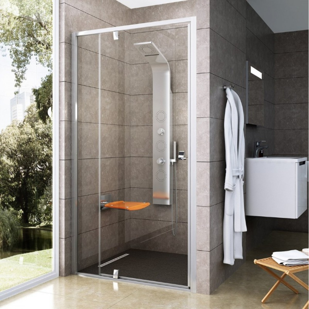 Душевые двери Ravak PIVOT PDOP 2 - 100 Transparent, полированый алюминий, безопасное стекло, 03GA0C00Z1