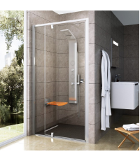 Душевые двери Ravak PIVOT PDOP 2 - 120 Transparent, полированый алюминий,безопасное стекло, 03GG0C00Z1