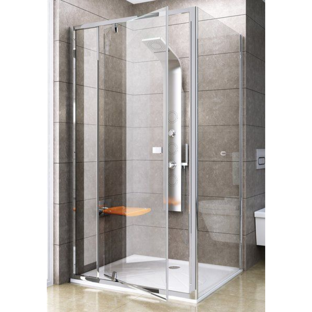 Стенка для душевой кабинки Ravak PIVOT PPS-100 Transparent, профиль сатин, стекло, 90GA0U00Z1