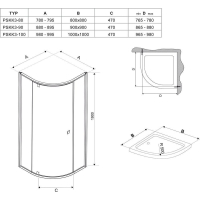 Душевая штора Ravak PIVOT PSKK 3 - 90 Transparent, угловая, стекло, 37677100Z1