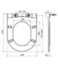 Сиденье для унитаза Ravak Uni Chrome, дюропласт, микролифт, с креплением Slim, X01550