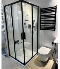 Душевая кабина квадратная Ravak Blix Slim BLSRV2-90 Чёрный TRANSPARENT X1LM70300Z1 (выставочный образец)