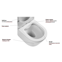 Подвесной унитаз Ravak WC CONCEPT OVAL RimOff, белый, RKUM000009