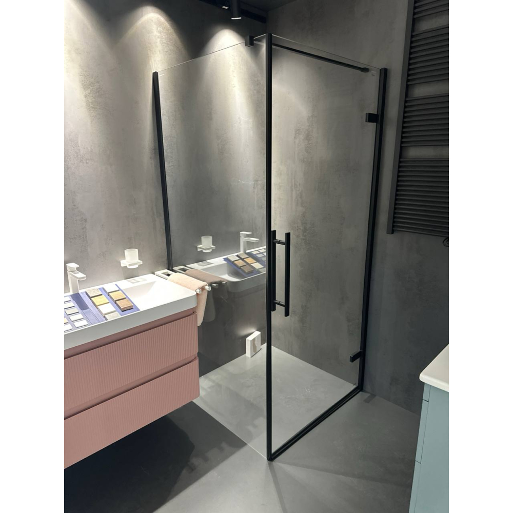 ᐉ Душевая кабина квадратная Ravak Cool! COSD1 + COPS 90x90 Transparent, чёрный, безопасное стекло, X0VV70300Z1+X9VV70300Z1
