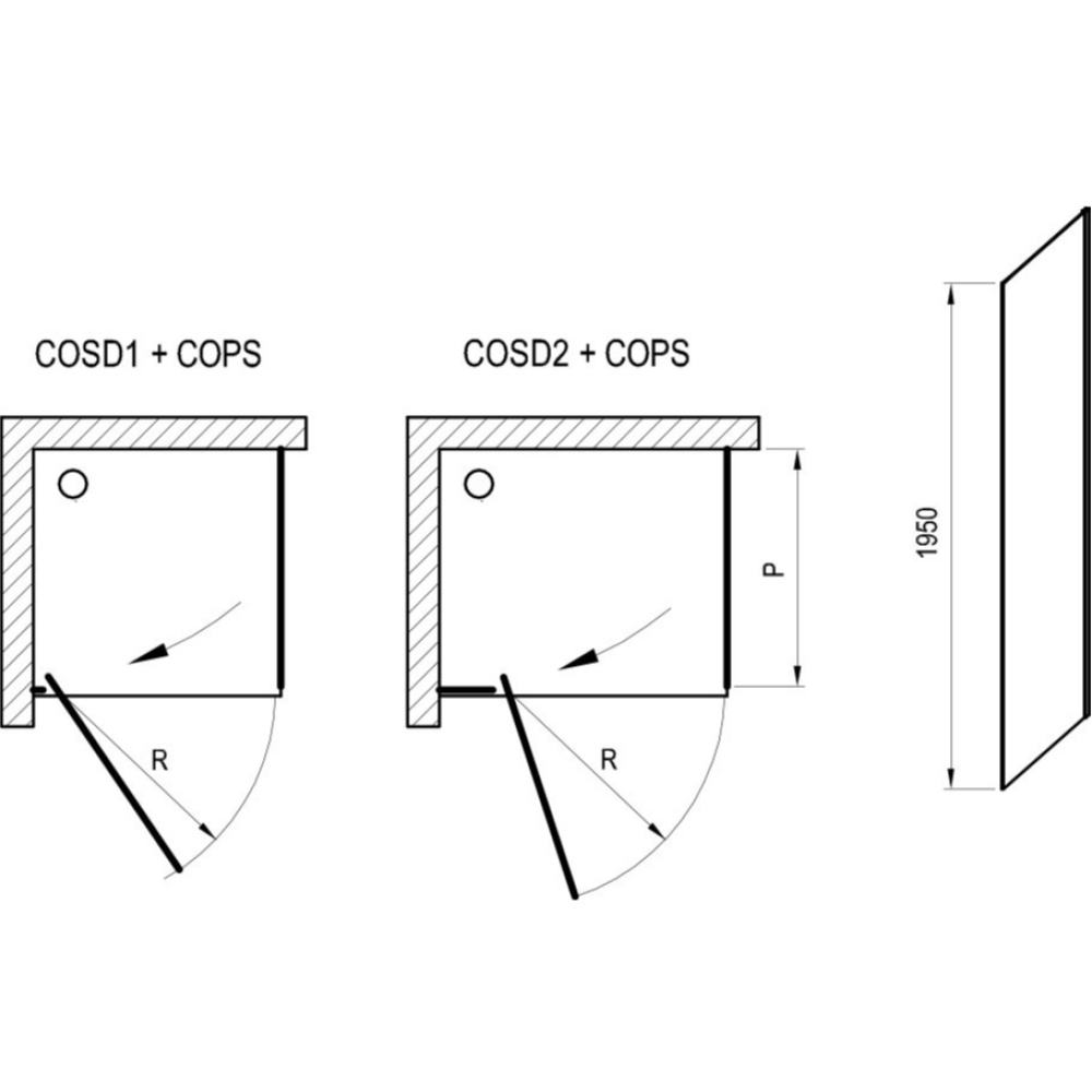  Бокова стінка Ravak Cool! COPS-90, безпечне скло, X9VV70A00Z1
