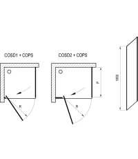 Бокова стінка Ravak Cool! COPS-80, безпечне скло, X9VV40A00Z1