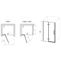 Душевые двери Ravak Cool COSD2-110 Transparent, Чёрный, безопасное стекло, X0VVDC300Z1