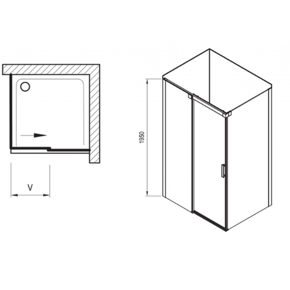  Душовий куточок Ravak Matrix MSDPS-120/90 L полірований алюміній+Transparent, 0WLG7C00Z1