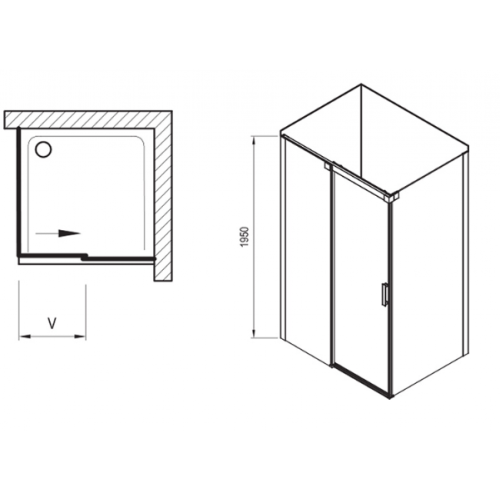 Душевой уголок Ravak Matrix MSDPS-120/90 L полированный алюминий+Transparent, 0WLG7C00Z1