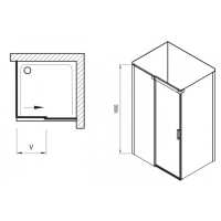 Душевой уголок Ravak Matrix MSDPS-100/100 R полированный алюминий+Transparent , 0WPAAC00Z1
