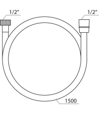 Душевой шланг для душа пластиковый SatinFlex 150 см Ravak 913.00, X07P176