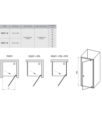 Душевые двери Ravak PIVOT PDOP1-90, черный + TRANSPARENT, 03G70300Z1