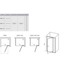 Душові двері Ravak PIVOT PDOP2 - 100 чорний + TRANSPARENT, 03GA0300Z1