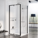 Стенка для душевой кабинки Ravak PIVOT PPS - 90, черный +TRANSPARENT, 90G70300Z1