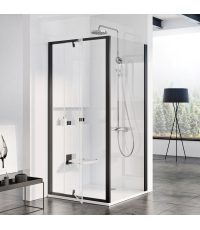 Стенка для душевой кабинки Ravak PIVOT PPS - 90, черный +TRANSPARENT, 90G70300Z1