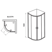 Душовий куточок Ravak BLIX Slim BLSCP4-80, полірів. алюміній + TRANSPARENT, X3BM40C00Z1