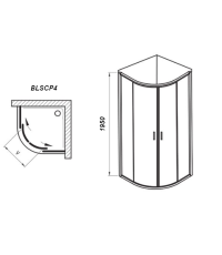 Душовий куточок Ravak BLIX Slim BLSCP4-80, полірів. алюміній + TRANSPARENT, X3BM40C00Z1