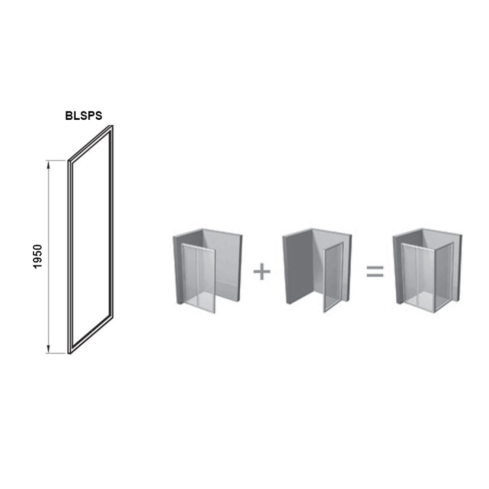 Стінка для душової кабінки Ravak BLIX Slim BLSPS-90, полірований алюміній + TRANSPARENT, X9BM70C00Z1