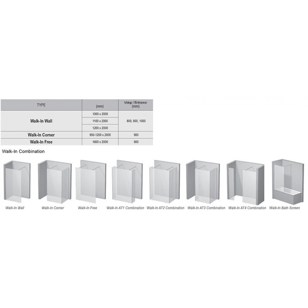 Неподвижная стенка Ravak Walk-IN Wall-100, безопасное стекло, GW9WA0C00Z1